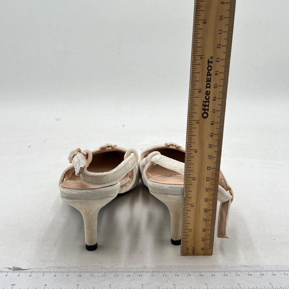 FSJ Cream Heels for Women - Picture 4 of 6